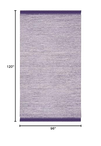 SAFAVIEH Area Rug 8x10 - Montauk Collection - Large - Purple, Handmade Cotton, Tassel Design, Ideal for Living Room, Bedroom, Office, Dining Space (MTK610S) - color: Purple, size: 8' x 10' (Rectangular)