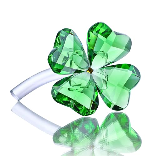 4'' Crystal Four Leaf Clover Figurine Collectibles St Patricks Day Decor - style: Four Leaf Clover