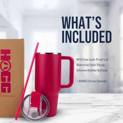 Big Swig 40oz Tumbler with Handle and Straw - Hot Pink, 40 oz Tumbler, Insulated Cup with Handle, 40oz Water Bottle with Straw, Thermal Cups, Leak Proof Lid, Travel Mugs, Stainless Steel - color: Hot Pink
