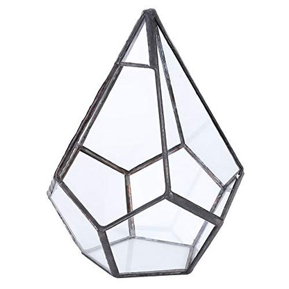 Geometric Glass Terrarium Planter, Glass Geometric Terrarium Container Terrarium Plants Modern Tabletop Planter Shelves Decor Display Succulent Plant Flower Pot Boho Decor (no Plants Included)