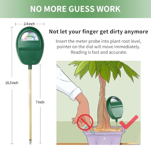 Soil Moisture Meter for Plants, Adjustable Reading Head, 7" Long Probe Plant Humidity Sensor Soil Hygrometer for Indoor Outdoor Plant Care,No Battery Needed