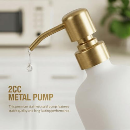 MOMEEMO Shampoo and Conditioner Dispenser Set with Tray, Gold | Refillable Shampoo Conditioner Body Wash Dispenser for Shower, Empty Shampoo Bottles, Bathroom Shower Soap Dispenser Set - color: White Gold