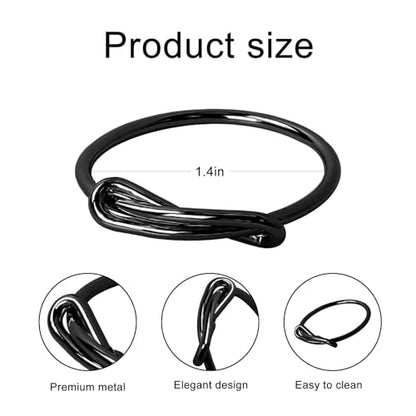 wonlex Elegant Modern Napkin Ring Buckles Set of 12 Cute Brushed Napkin Rings Serviette Napkin Holder Ring for Weddings Dinner Engagement Party Table (Infinity Knot-Black) - style: Infinity Knot-Black