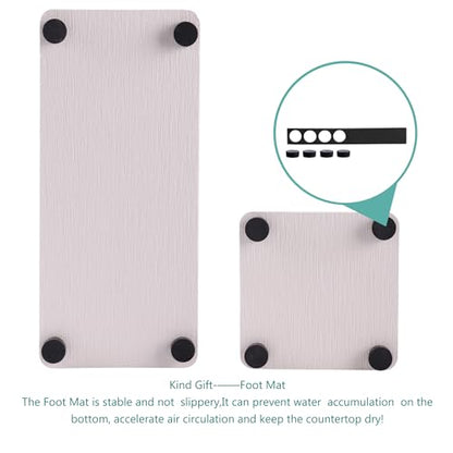 NiuYichee Set of 4 Water Absorbent Diatomite Coasters, Diatomaceous Earth Kitchen Soap Dish, Bathroom Trays, Water Absorbing Stone Used for Hand Soaps & Plants & Toiletries in The Modern Home - color: Set of 4 White With Grooves