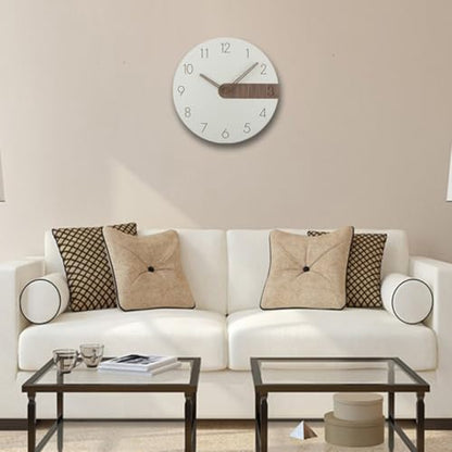 STAHAD Minimalist Wooden Wall Clock Silent Hanging Clock for Living Room and Study Easy to Read Medium Density Fiberboard Wall Decor Without Battery