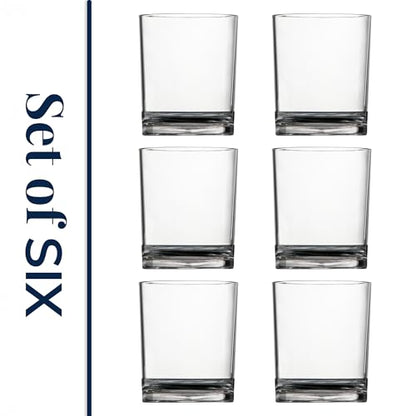 US Acrylic Classic Clear Plastic Reusable Drinking Glasses (Set of 6) 12oz Rocks Cups | BPA-Free Tumblers, Made in USA | Top-Rack Dishwasher Safe - color: Clear, size: Rocks Tumblers