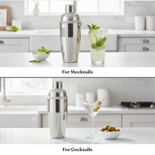 MAZDA 25oz Cocktail Shaker, Stainless Steel Martini Mixer Strainer | Ideal for making cocktails, martinis, margaritas, and mixed drinks, Professional Bar Tool, Easy to Use & Clean