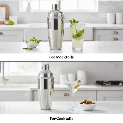 MAZDA 25oz Cocktail Shaker, Stainless Steel Martini Mixer Strainer | Ideal for making cocktails, martinis, margaritas, and mixed drinks, Professional Bar Tool, Easy to Use & Clean