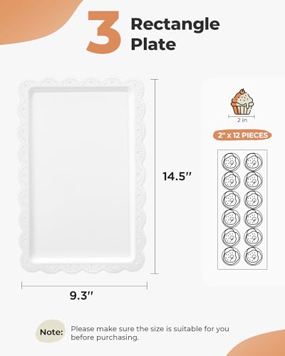 Kootek 5pcs Cupcake Stand Dessert Table Display Set Serving Tray for Party | 3-Tier Cupcake Stand, 3 Rectangular Trays, Hold 64 Standard Cupcakes, Cookie Display, BPA-Free, No Tools Required, Hand Wash - color: Bright White, size: 5 Set