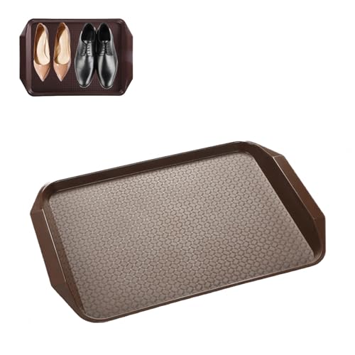 Boot Mat 3 Pack Plant Trays for Indoors No Holes Boot Tray for Entryway for Garden, Bedroom, Entrance Area, Garage Shoe Mat,Brown - color: Brown