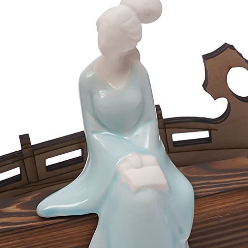 Backflow Incense Holder with LED Light, Countertop Incense Burner Holder Chinese Retro Ceramic Backflow Incense Burner for Relaxing or Home Decor (Style 5) - size: Style 5