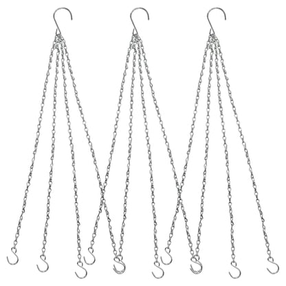 Zorfeter Hanging Chains, Plant Hangers, Silver, 3 Pack, 23 Inch | Replacement Hooks, Flower Pot Chains, For Planters/Bird Feeders and Lanterns
