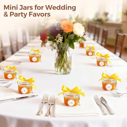 ComSaf Small Mason Glass Jars with Airtight Lids 4 oz 6 Pack Pantry | Herbs honey jam, Spice rack cabinet organization, Kitchen storage, Salt pepper chili, Wedding favors - size: 4oz*6
