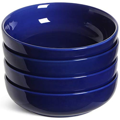 LE TAUCI Pasta Bowls 45 oz, Salad Bowls Set for Serving Soup, Pasta, Noodle, Dinner, Large Kitchen Bowl Plates, Microwave Safe - 8.5 Inch, Set of 4, Blue - color: Blue, size: 45 ounces