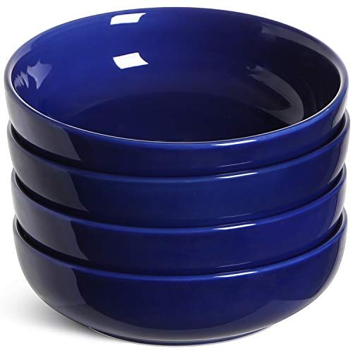 LE TAUCI Pasta Bowls 45 oz, Salad Bowls Set for Serving Soup, Pasta, Noodle, Dinner, Large Kitchen Bowl Plates, Microwave Safe - 8.5 Inch, Set of 4, Blue - color: Blue, size: 45 ounces