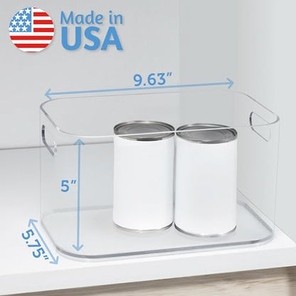 STORi Bliss 10" x 6" Open Clear Pantry Organizer Bin, Plastic Containers with Handle for Kitchen, Fridge, Cabinet, Closet, Bathrom, Undersink Storage Made in USA - style: Set of 1