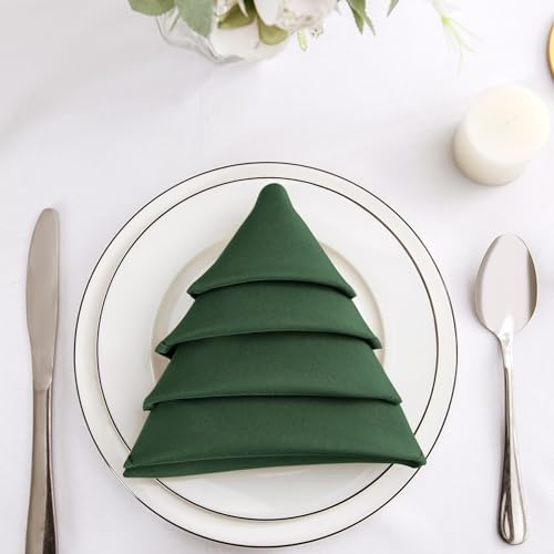 Bailarina Cloth Napkins Set of 80,17x17 inches Dinner Napkins Cloth Washable,Polyester Square Table Cloth Napkin Bulk with Hemmed Edges Ideal for Banquets, Parties and Weddings-Hunter - color: Hunter