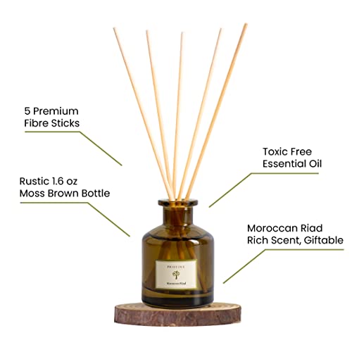 PRISTINE Moroccan Riad/Inspired by Venetian Reed Diffuser for Home | Refreshing Blend of Bergamot, Orange, Earthy Oud Reed Diffuser Set, Oil & Reed Diffuser Sticks | Home & Office Decor - size: 1.69 fl oz
