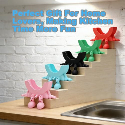 Cute Hanging Sponge Holder with Drainage for Kitchen Sink | 3D Printed Funny Countertop Sponge Holder, Keeps Sponge Dry, Suitable for Scrub Daddy Holder (Black) - color: Black