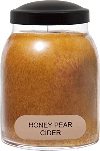 A Cheerful Giver - Honey Pear Cider Baby Scented Glass Jar Candle (6oz) with Lid & True to Life Fragrance Made in USA - size: 6 oz, style: Honey Pear Cider