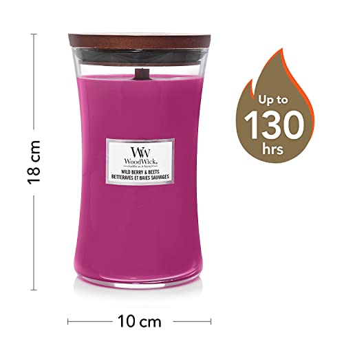 WoodWick Large Hourglass Scented Candle with Crackling Wick | Wild Berry & Beets | Up to 130 Hours Burn Time - color: Wild Berry, style: LARGE HOURGLASS