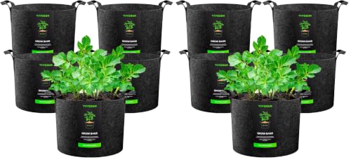 VIVOSUN 10-Pack 20 Gallon Plant Grow Bags, Heavy Duty Thickened Nonwoven Fabric Pots with Handles - color: Black, size: 20 Gallons (Pack of 2)