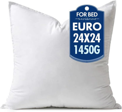 MIULEE 24x24 Inch Synthetic Down Alternative Euro Pillow Insert | Euro Decorative Throw Pillow 24 x 24 Inch Body Bed Sleeping Ultra Soft Fluffy Form for Sofa Couch Bed - size: 24x24Inch (pack of 1)