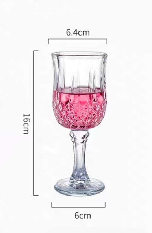 Red wine glass set of 3,medium 5.4 oz,Perfect for Red or White,Daily Use,Unique Birthday or Father's Day Gift (Diamond Wine Glass)