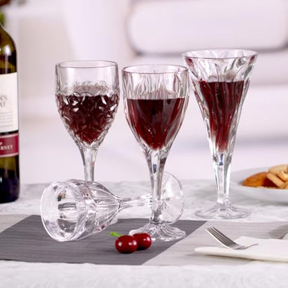 KAMMAK Crystal Red Wine Glasses Set of 2, 8 oz Stemmed Glasses, 780N | Hand Blown, Bordeaux Wine Glasses, Thin Rim & Long Stem, Red & White, Daily Use, Wedding or Birthday Gift for Women - size: 7KPSP780N