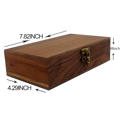 Walnut Handmade Walnut Partition Wooden Box for Keepsakes, Photos, Jewelry Ring Wedding Gift Box - color: Walnut-HTMDFH