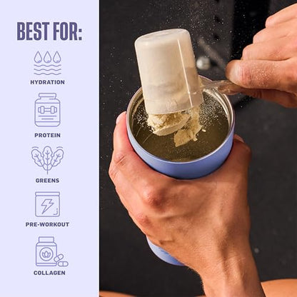 BlenderBottle Tumbler 2-in-1 Stainless Steel Shaker Bottle 24 oz, Moon Mist | Leak-Proof with Straw Removed | Blenderball Whisk Technology | Sip or Chug Spout | Protein | Greens | Hydration - color: Moon Mist, size: 24 Ounces