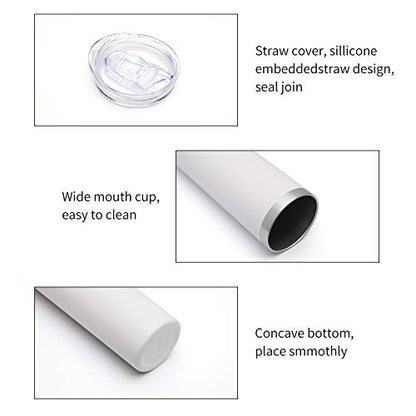HASLE OUTFITTERS 20 oz Skinny Tumbler, Stainless Steel Insulated Slim Tumbler with Lid, Reusable Double Wall Travel Coffee Mug, Durable Powder Coated Travel Water Cup(White, 1) - color: White, size: 20 Ounces