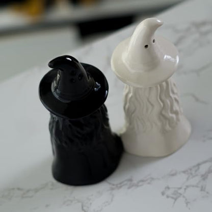 Pacific Giftware Mystical White and Black Witch Salt and Pepper Shakers