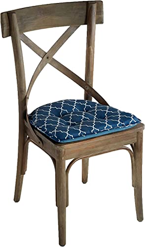 Klear Vu Omega Non-Slip Chair Cushions, Assembled in USA, U-Shaped Skid-Proof Seat Pads for Dining Room, Kitchen, Office, 15"x16" 6 Pack Geo Blue 6 Count - color: Geo Blue, size: 6 Pack