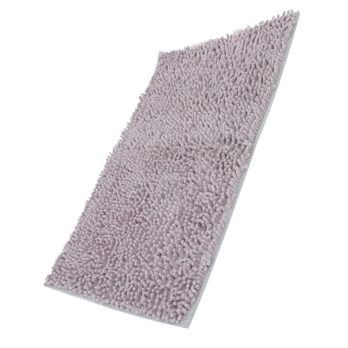 YARNOW Chenille Bathroom Bath Mat Non Slip with Absorbent Soft Fabric, Machine Washable and Wear Resistant, 34.65x22.83 Inch Size, for Guest Suites and Vanities