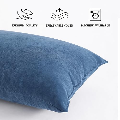 BEDSUM Toddler Pillows 13x18 Microfiber: Travel Inserts, 2 Pack, Denim Blue | Soft brushed microfiber, 13x18 size, 2 pillow inserts, machine washable, lightweight for daycare, travel, and home use - color: Denim Blue, size: 13x18 inches