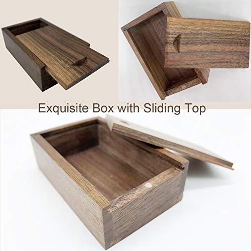 JBOS Wood Gift Box with Sliding Top, Discrete Sliding-Lid Wooden Boxes USB Box for Friends/Business Partners/Photographers/Clients (Walnut Wood, 3.15x2x0.98inch) - color: Walnut(S), size: Classic