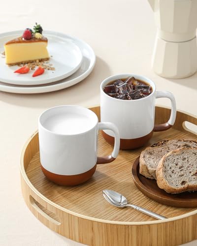MALACASA Ceramic Coffee Mugs Set of 4, 16oz Coffee Cups, Modern Farmhouse Mugs for Coffee, Latte, Tea, Hot Chocolate, Cappuccino, Milk, Microwave & Dishwasher Safe, Khaki White, Series TARA - color: Khaki White, size: 16 Oz