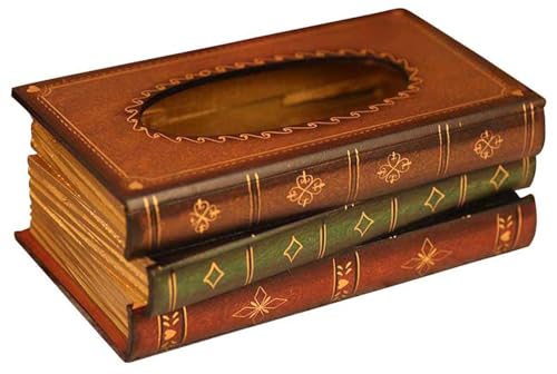 Tosnail Elegant Wooden Antique Book Tissue Holder Dispenser/Novelty Napkin Holder, 10.75 x 6.5 x 4 Inches