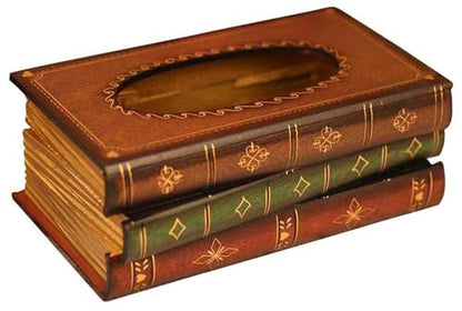 Tosnail Elegant Wooden Antique Book Tissue Holder Dispenser/Novelty Napkin Holder, 10.75 x 6.5 x 4 Inches