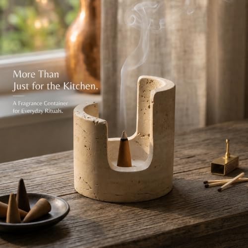 Travertine Sponge Holder, High-Low Airflow Stone Sink Caddy