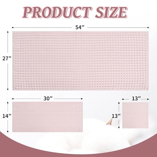 12 Piece Light Pink Waffle Bath Towel Set for Bathroom,100% Cotton Ultra Soft Bathroom Towel Set, 4 Bath Towels, 4 Hand Towels, 4 Wash Cloths, Highly Absorbent Quick Dry Shower Towels | Bathroom Towel Set, Highly Absorbent and Quick Dry, Soft Waffle Weave