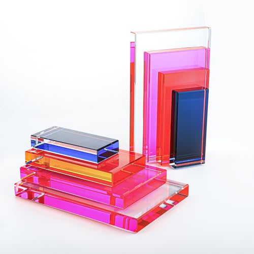 6Lbs Crystal Geometric Bookends Non-Skid Sturdy Shelf Decor | Colorful Crystal Bookends Heavy 6Lbs Non-Skid Geometric Stoppers for Shelves Home Office Desk Library Modern Sturdy Decor - color: Square