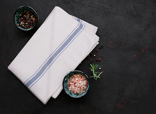 Utopia Towels Blue Dish Towels [12 Pack - 15 x 25 in] 100% Ring Spun Cotton | Highly Absorbent & Reusable Cleaning Bar, Tea, Kitchen and Dishcloths Set - 200 GSM - color: Blue