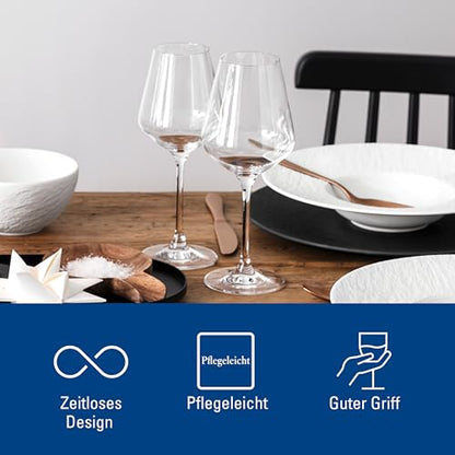 Villeroy & Boch La Divina Collection Red Wine Glass, Set of 4, Crystal Glass, 15.75 oz Capacity, Clear | Crystal glass red wine glasses, dishwasher safe, rounded bowl lets red wine's bouquet fully develop - style: Red Wine Goblet