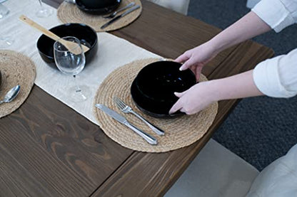 Elanze Designs Bistro Glossy Ceramic 6.5 inch Dinnerware Bowls Set of 4 - Perfect for Everyday uses from Soup, Pasta, Salad, Cereal, Ice cream, Ramen and Pho, Black - color: Black, style: 6.5 inch Soup