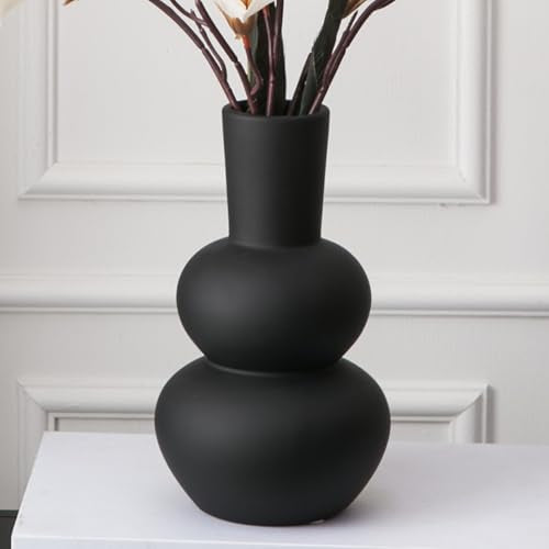 Black Ceramic Vase, Modern, Matte Clay - color: B-black Small Vase