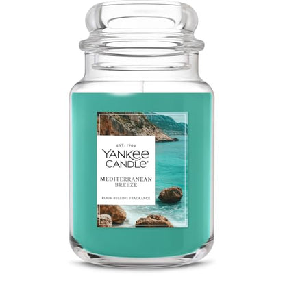 Yankee Candle Mediterranean Breeze Scented Candle, 22oz Large Jar with up to 150 Hour Burn Time, Giftable - color: Mediterranean Breeze, size: 22 oz
