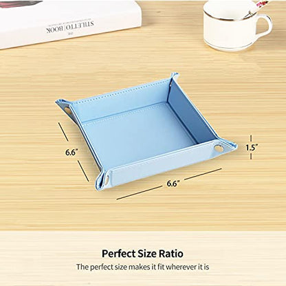 YAPISHI Key Dish Bowl for Entryway, Catchall Holder Bedside Table Valet Tray for Men's Pocket Stuff, PU Leather Nightstand Organizer for Dice/Coins/Wallet/Watch/Rings/Sunglasses, Dresser/Coffee Table | Valet Tray for Men,Nightstand, Dresser,Desk,Entryway