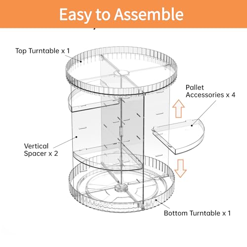 Clear Rotating Makeup Organizer,8 Adjustable Layers Vanity Organizer Skincare Storage,Cosmetic Display Case 360° Stabilizly Spinning Multi-Function Storage for Bathroom and Bedroom Countertop - size: Tall | 8 Tier